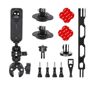 PellKing Motorcycle Mount for Insta360 X5 X4 X3,Bike Handlebar Clamp Mounting Helmet Flexible Adhesive Mount Bundle Kit for Insta 360 X5 X4 X3 X2 X GO 3S ACE PRO 2 Camera Accessories