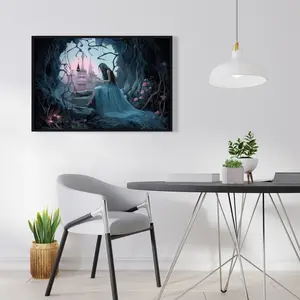 212 MAIN Morose Cave White Framed Wall Print, 24x36 in., Artistic Wall Decor for Elegant Home Decoration
