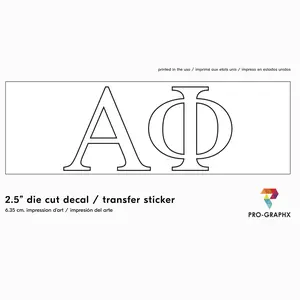 Pro-Graphx Alpha Phi Sticker Greek Sorority Decal for Car, Laptop, Windows, Officially Licensed Product, Girls College Group Monogram Design 2.5" Tall - White
