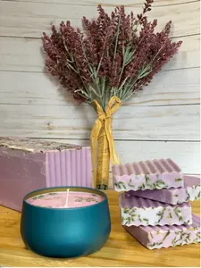 Lavender and Sage Candle and Soap Bundle Native American handcrafted non-gmo non-toxic soy wax natural organic sustainable ethnically sourced plant based glycerin indigenous owned