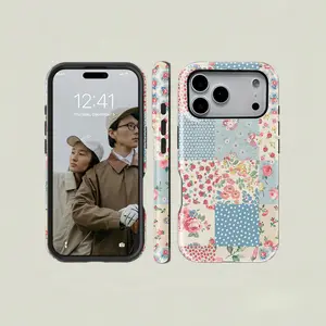 Quilt Patchwork Phone Case |   Protective Vintage cottage Premium Film 2 in 1 Phone Case - Durable, Shock Absorbing and Stylish Protection - Compatible with iPhone 17 16, 15, 14, 13, 12, 11, Plus, Pro, Pro Max, Perfect birthday gift for friends.