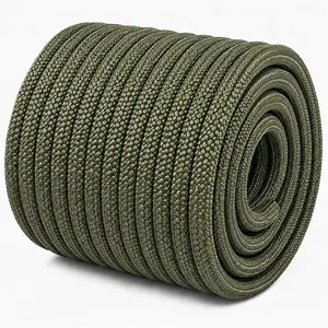 Braided Arborist Rope (3/8 inch X 100 feet) High Strength Bull Rope for Tree Work Truck Securing Camping Swing, ArmyGreen