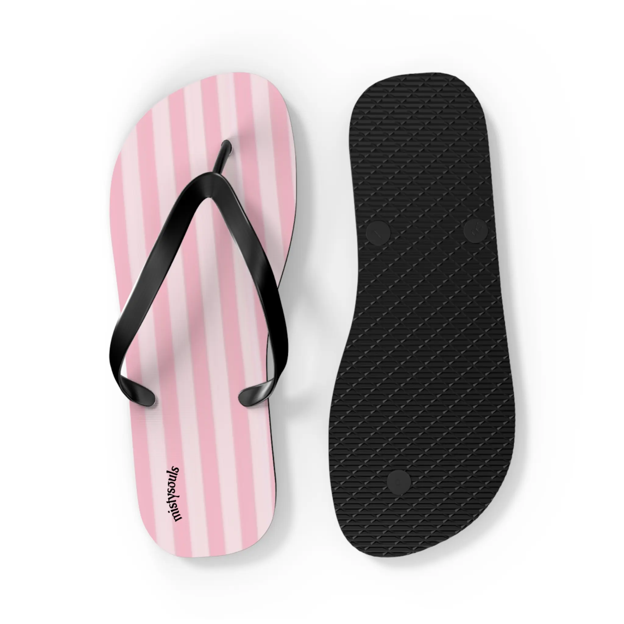 Pink Vertical Stripe Flip Flops | Comfortable Everyday Flip Flops
