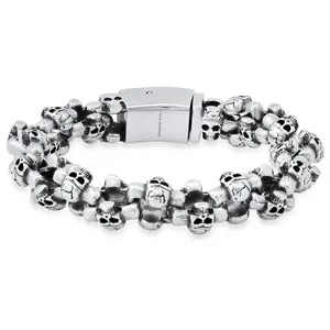 Steel by Design Men's Skull Cluster Men's Bracelet Steel by Design Men's Skull Cluster Men's Bracelet