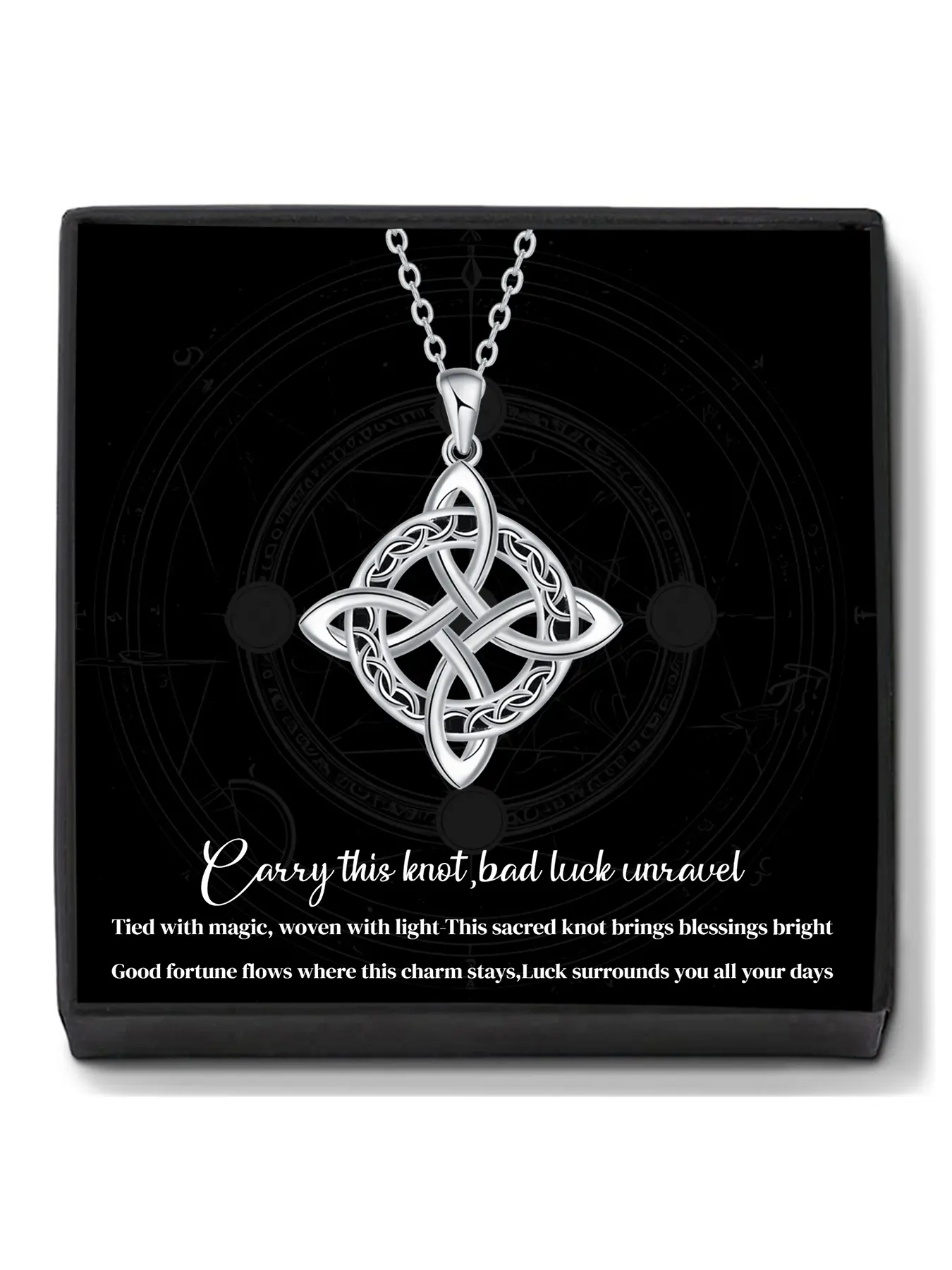 Wish Knot Necklace With Wishing Message Card for Women, Infinity Love Celtic Knot Pendant Necklace, Amulet Jewelry Gift for Wife Mom Girlfriend Daughter Friend, Charming Necklace, Everlasting Love