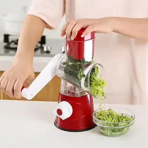 Multifunctional kitchen roller vegetable cutter, hand-cranked household slicer, grater, potato slicer, cheese cutter rotary