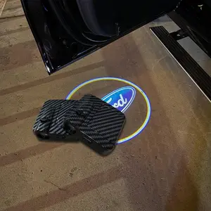 2pcs Wireless Carbon Fiber Pattern LED Door Light Projector for Ford Ultra Bright 30x HD Infrared Sensor Projection Stylish Car Welcome Light