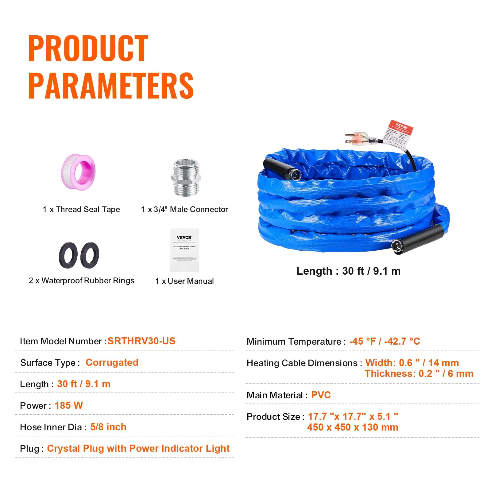 30 FT with Wrinkled Cover