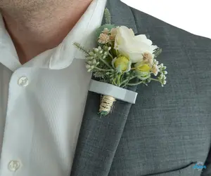 5 Pack Magnetic Boutonniere Clip Gray Hassle-Free Elegance for Weddings Graduations Proms and More