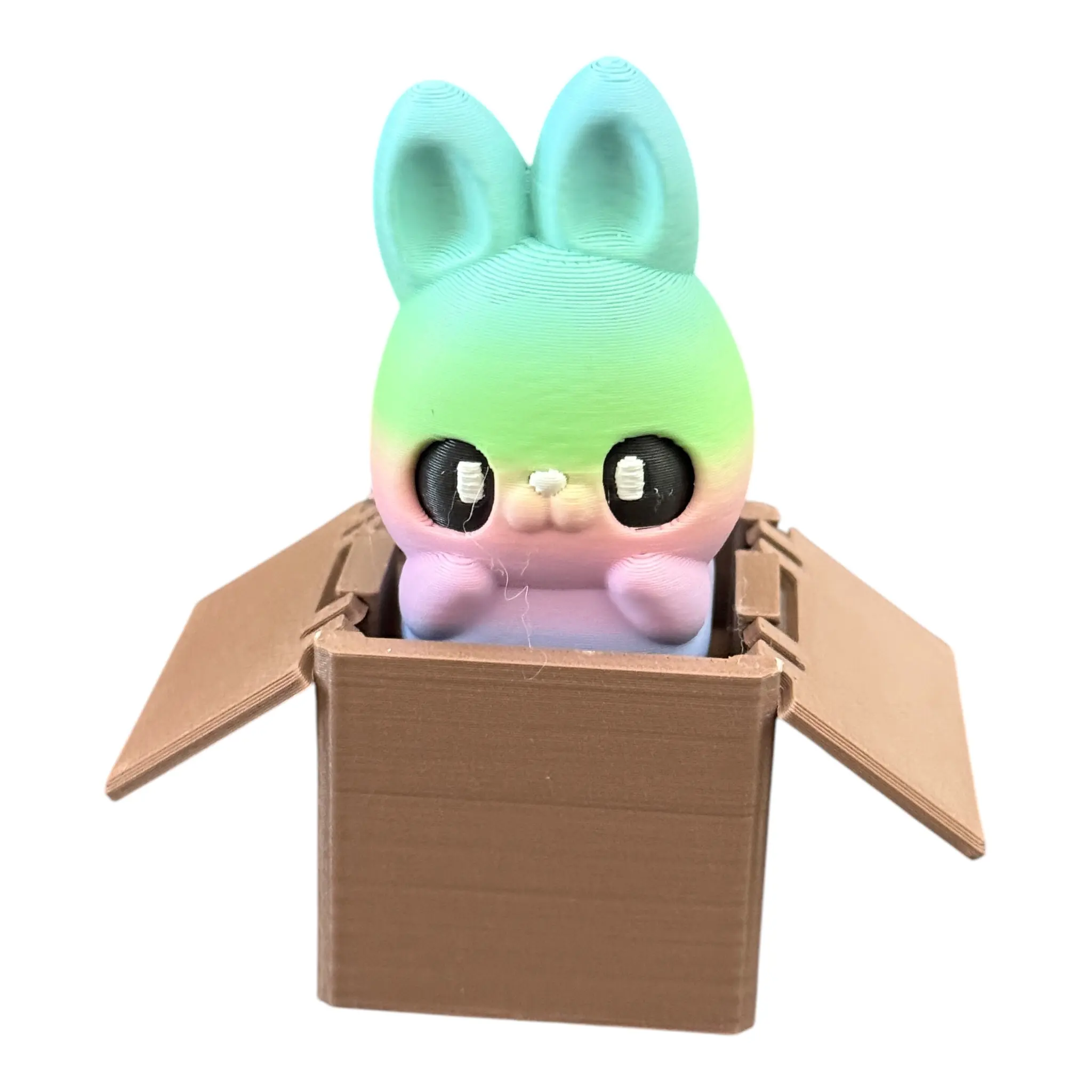 3d Printed Clickers - Cute Bunny in Box. Stress Relief for Concentration, Available in Multiple Colors, Ideal for Easter