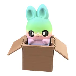 3d Printed Clickers - Cute Bunny in Box. Stress Relief for Concentration, Available in Multiple Colors, Ideal for Easter