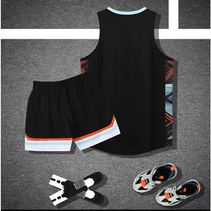 New basketball suit summer suit two-piece sports fitness outdoor clothes casual clothes thin quick-drying ball suit sleeveless V-neck T-shirt+shorts men.