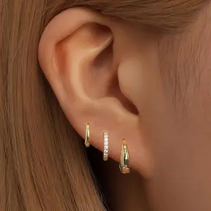 Gold Small Hoop Earrings Set for Women, Gold Plated Dainty Small Huggie Hoop Earrings For Women, Gold Earrings Stack Sets for Multiple Piercing, Cartilage Earrings for Women Jewelry Gifts