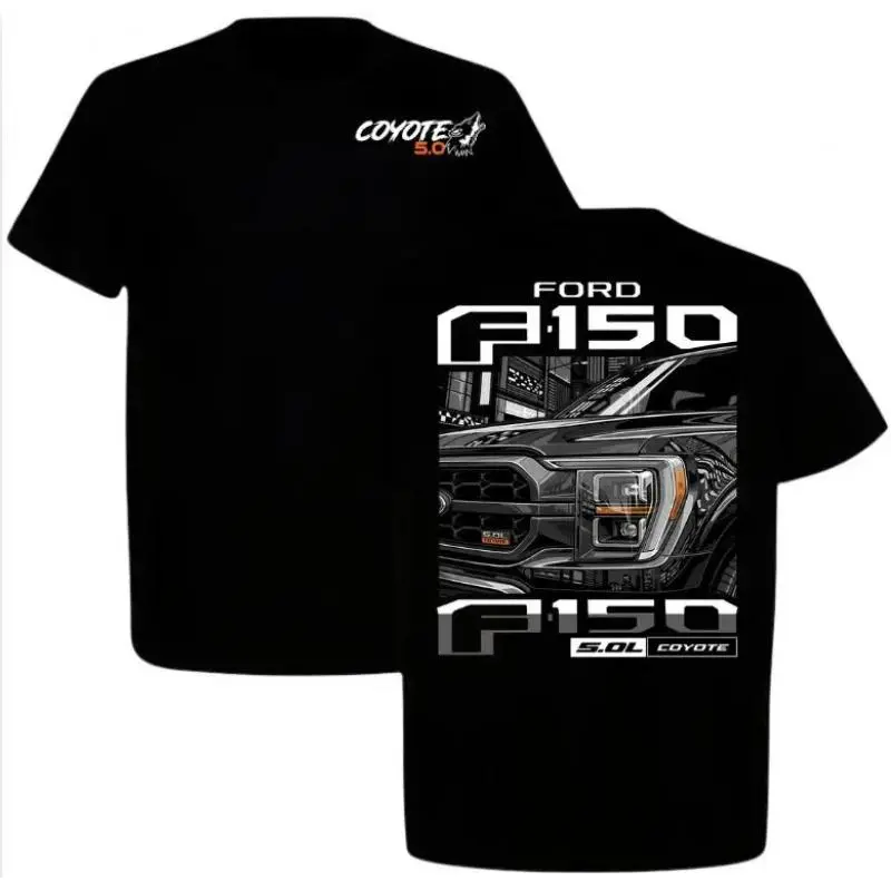 Engine Pattern T Shirt for Truck Enthusiasts Men's Black Pickup Shirt Car Enthusiast Apparel with Iconic Design,t-shirt,funny,father,loose