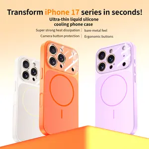 Ultra-Thin Liquid Silicone Cooling Case for iPhone 17 Series Shockproof Drop Resistant Magnetic Fast Charging Skin Friendly Hollow-Out Lens Design
