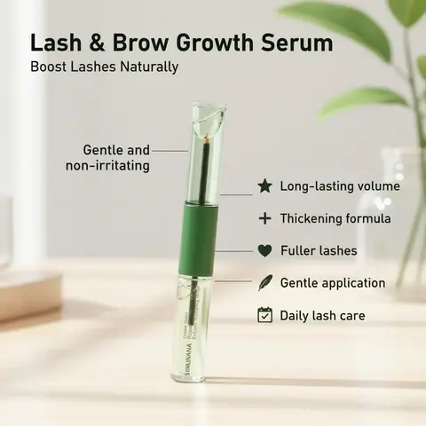 Usman Grass Multi-Peptide Eyelash Lengthening Serum - Oil-Free, Hypoallergenic, Ophthalmologist-Tested, Nourishing Vitamins, Damage Repair, Gentle for Sensitive Eye Area, Thickened Lash, Lash & Brow Growth, Daily Care