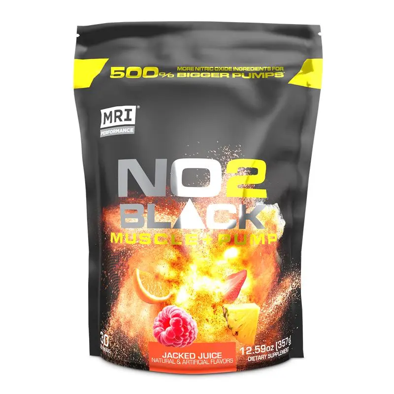 MRI Performance NO2 Black Powder Pre-Workout Fitness Supplement - Muscle Support, Skin Care, Vitamin C-Infused, Metabolism Boost, Body Goals Aid, Supplement Stack Compatible Dietary Formula, Adults