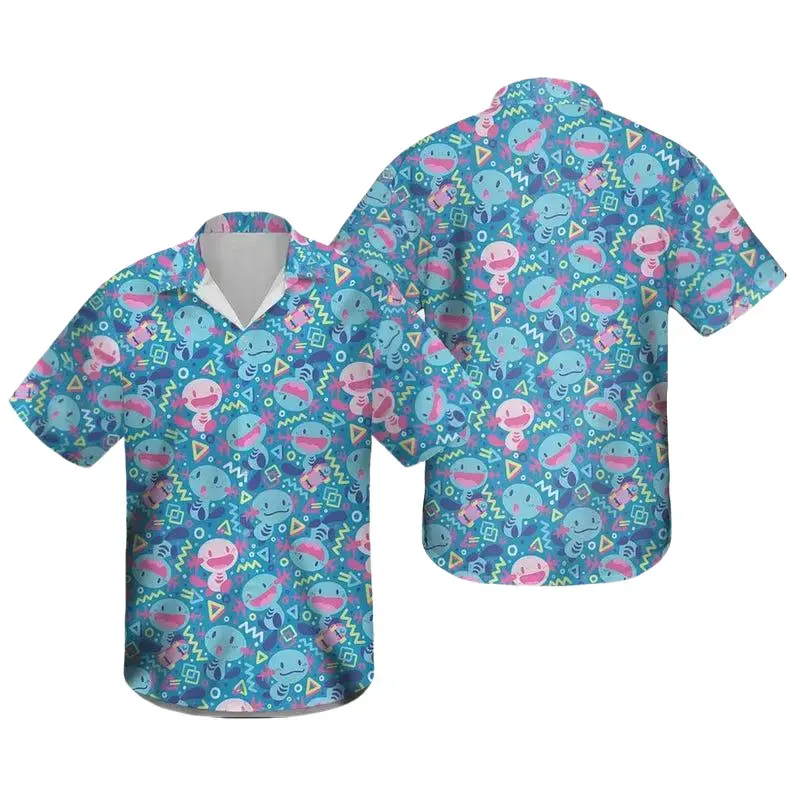 Cute Wooper Water Monster Hawaiian Shirt, Anime Style Tropical Aloha Top #Hawaiianshirt
