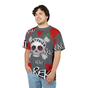 Crypto Rekt Portfolio Graphic Tee | Crypt Apparel REKT Heart All-Over Print