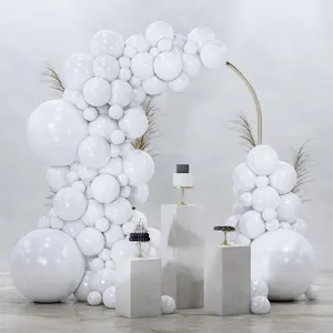 PartyWoo White Balloons 128pcs Different Sizes Pack of 18 12 10 5 Inch Matte White Latex Balloon Arch Kit Garland for Wedding Bridal Graduation Baby Shower Birthday Party Decorations White-Y13