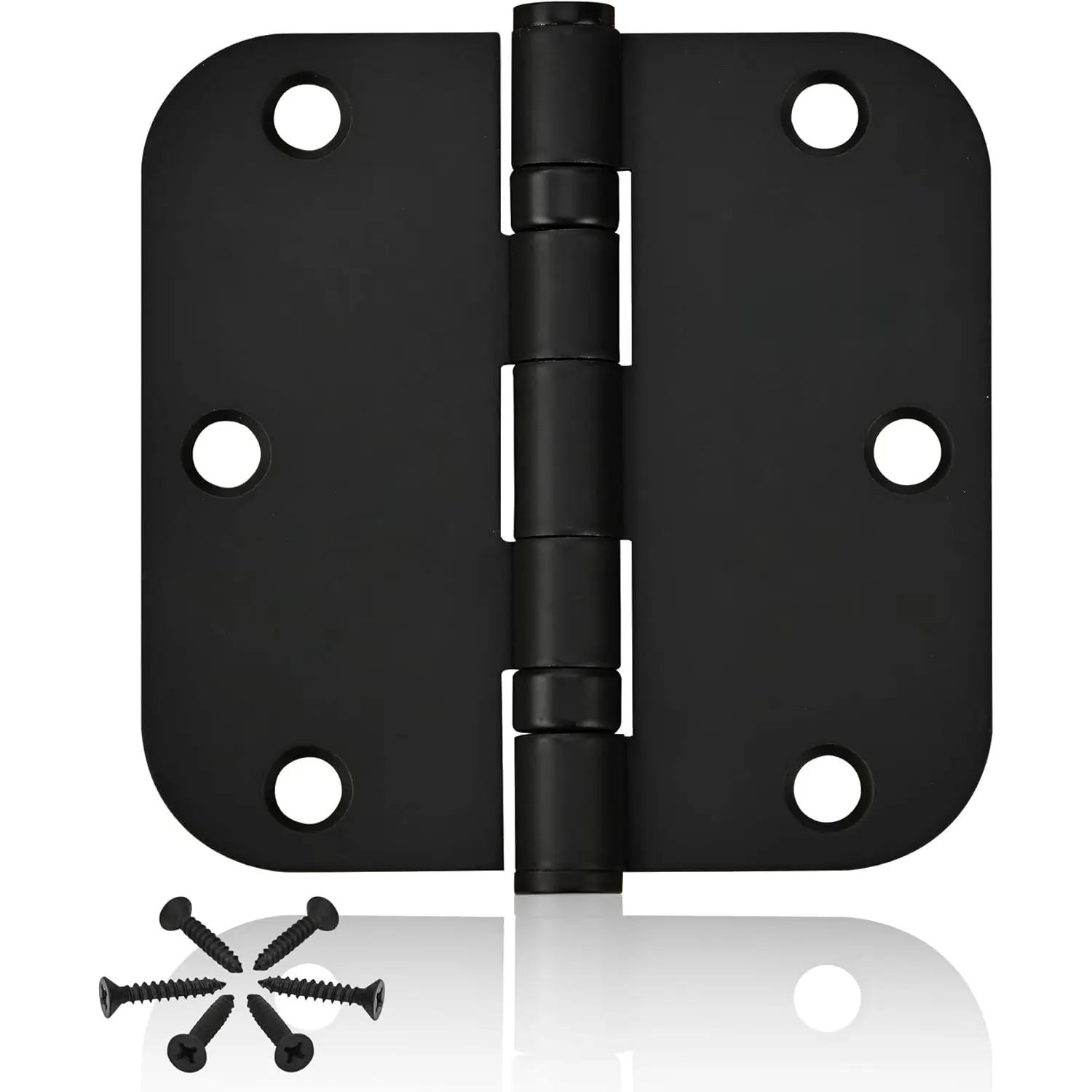 3 Pack Door Hinges Matte Black 304 Stainless Steel Hinges for  5/8 Radius Corners 3.5'' Ball Bearing Door Hinges for Interior Exterior Door