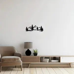 Mountain & Tree Pattern Wall Art, Rustic Forest & Mountain Wall Decor, Artistic Nature Wall Decor for Home Living Room Bedroom Farmhouse, Gift