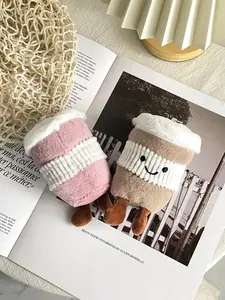 Cute Coffee Cup Design Plush Keychain, Soft Keychain, Bubble Tea Design Plush Keychain for Women & Men, Fashion Accessories for Daily Use, Mother's Day Gift