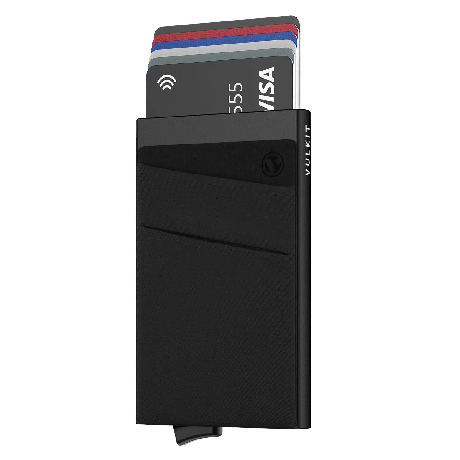 VULKIT Business Minimalist Wallet for Men, Slim Aluminum Pop Up Card Holder with Money Pocket and Card Slots, RFID Blocking, Card Slots Men's Wallets