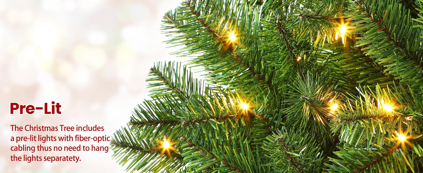 SHareconn Pre-Lit Blinking Christmas Tree 6FT with 12 Light Modes, Remote Control, PE+PVC Green Branch Tips, Foldable Stand, Xmas Decoration