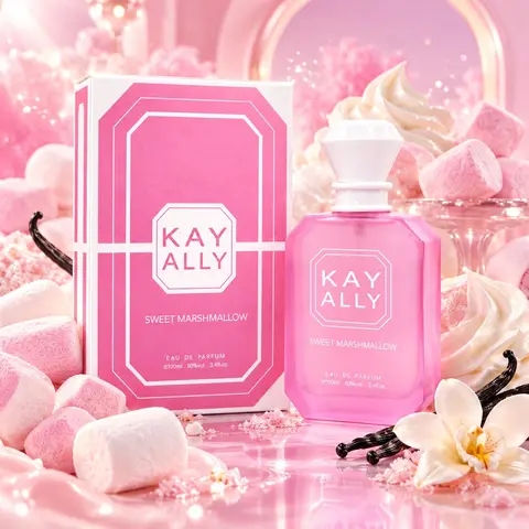 KAY ALLY Sweet Marshmallow Eau de Parfum for Women 3.4 Fl Oz / 100ml – Sweet Gourmand Fragrance with Marshmallow, Vanilla & Floral Notes