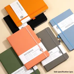 High-End A5 Notebook with Strap, Durable Leather Cover, Simple Design, Ideal for Students and Office Use, Diary Journal