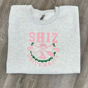 SHIZ University Embroidered  Crewneck Sweatshirt