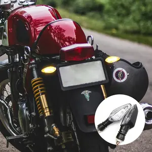 2PCS Motorcycle LED Turn Signal Light Amber Flasher Indicator Waterproof Warning Blinker Rear Tail Lights for Motorbike Scooter