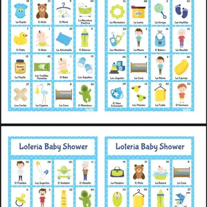 baby shower loteria laminated cards with laminated deck of cards