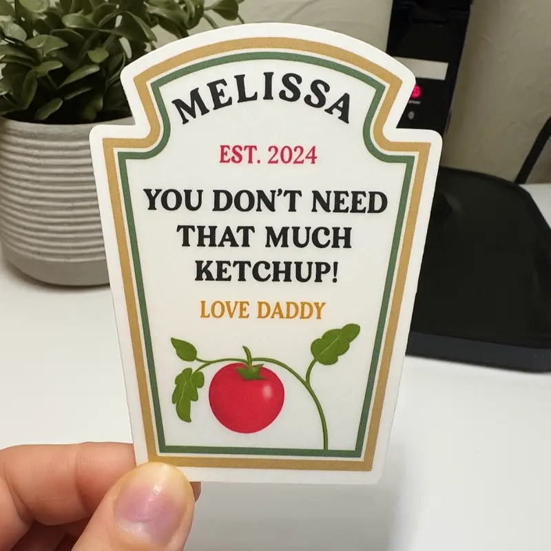 Customized Ketchup Sticker - Personalized