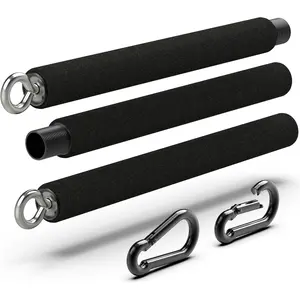 Resistance Band Bar - Portable Steel Workout Bar for Resistance Bands - Adjustable 38 to 26 Inch - Straight Bar Attachment for Cable Machine and Home Gym Exercises