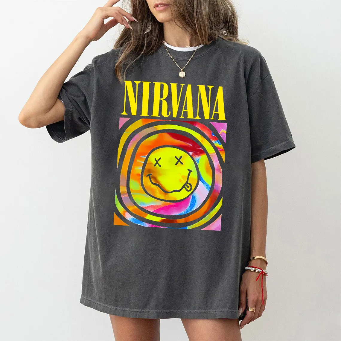 Comfort Colors Nirvana Utero Tour Shirt, Vintage Nirvana Smiley Face Tee T-Shirt