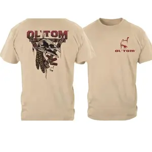 Ol’ Tom Skull Turkey Hunting Shirt - Turkey Hunting - Vintage Turkey Skull Graphic Tee, Hunter Gift for Men, Outdoor Camo Style T-Shirt, Rugged Hunting Gear