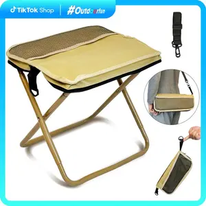 Camdoor Mountaineering and Hiking portable Stool, 1.5 lbs ultra light, foldable Stool with Carry Bag, Aluminum Alloy Bracket,  Hold Up to 500 LBS,  Outdoor chair with pocket,  Travel, BBQ, Fishing, Beach, Picnic, Camping, Queuing, Outdoorfun