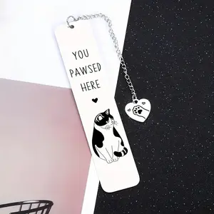 Cat Bookmark Stainless Steel Engraved Memorial Gift, Multiple Styles Combination, Perfect for Gifts, Unique Book Accessory