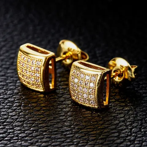 Iced Chics Curved Arc Hip-hop Zircon Stud Earrings Are Suitable for Both Men and Women, They Are Unique Festival and Birthday Gifts, Perfect for Anniversaries and Daily Surprises, Versatile Gift Studs Earrings, Artificial Zircon Earrings