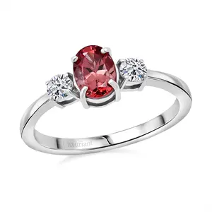 Premium Color Change Garnet and GH SI Luxuriant Lab Grown Diamond 1.20 ctw Ring in Rhodium Over Sterling Silver Size 7 Christmas Gifts