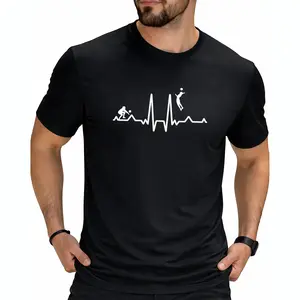 100% Cotton Funny Volleyball Heartbeat Volleyball Streetwear T-Shirt|Outdoor sports casual cotton Tee