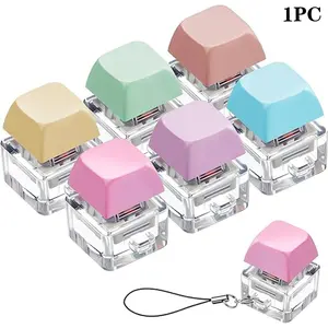 Stress Relief Keyboard Clicker Toy, Fidget Cube, Anxiety Fidgets, Fingertip Keychain Design, Macaron Color Stress Relieving Gift for Adults & Kids, Stress Relief Gadgets