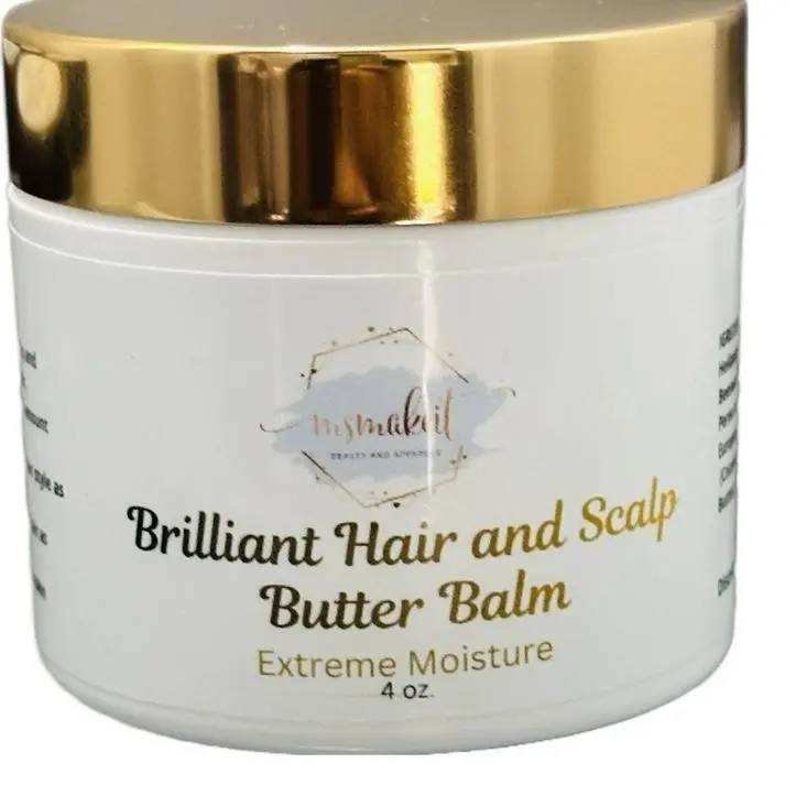 Msmakeit Stimulating Scalp & Hair Butter Balm with Shea Butter and Flaxseed Oil, Nourishing Moisturizers for Hair and Scalp, Lemongrass Scent