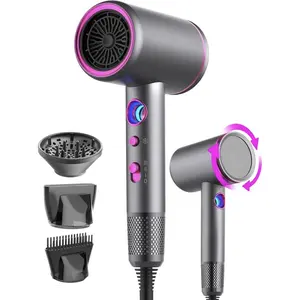 Professional Ionic Hair Dryer, 1875W 33,000 RPM High-Speed Hair Dryer,  Fast Drying Low Noise Blow Dryer with 2 Concentrator Nozzle 1 Diffuser, Lightweight Hairdryer for Home Salon Travel