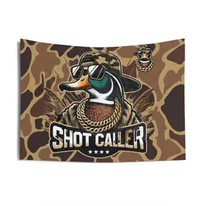Camouflage Shot Caller Duck Hunting Tapestry Lightweight Poster For Decorate Clubs Concerts Bars University Dormitories Living Rooms Bedroom