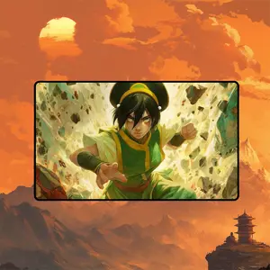 Toph Beifong Playmat and Mousepad | Magic the Gathering Desk Mat | Dynamic Earthbending Action With MTG Zones