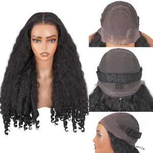 Afro Curly Lace Front Wig Synthetic Kinky Straight with Curly Ends Fluffy Bouncy Hair Wigs 20 Inch Heat Friendly Afro Wigs for Black Women