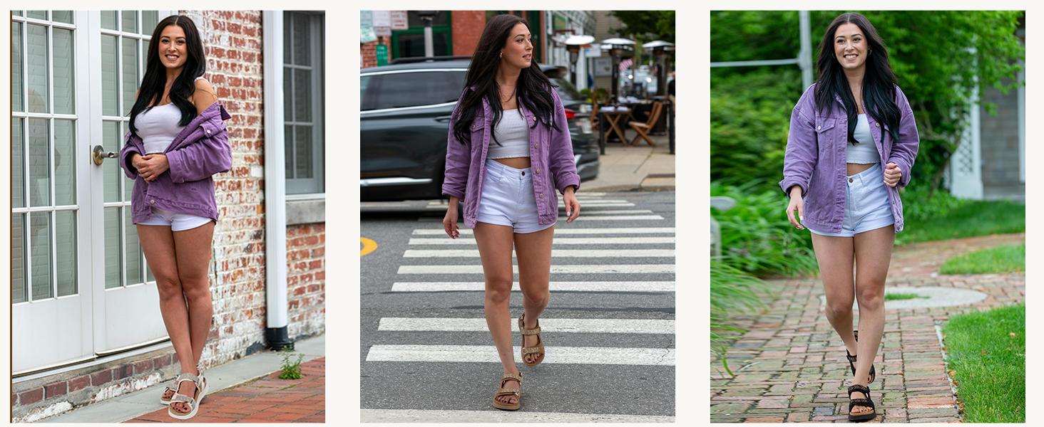 Women's Summer Walking Sandals with Breathable Mesh Upper, Quick-Drying Water-Friendly Design, Adjustable Hook and Loop Straps, Padded Heel Strap for Easy On/Off and Customized Comfort, Lightweight Outdoor Summer Sandals